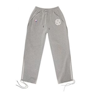 Telfar Performance Graphic Print Gray Pull-On Baggy Sweatpants Split Sides Logo